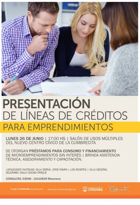 Charla informativa para líneas de créditos en La Cumbrecita