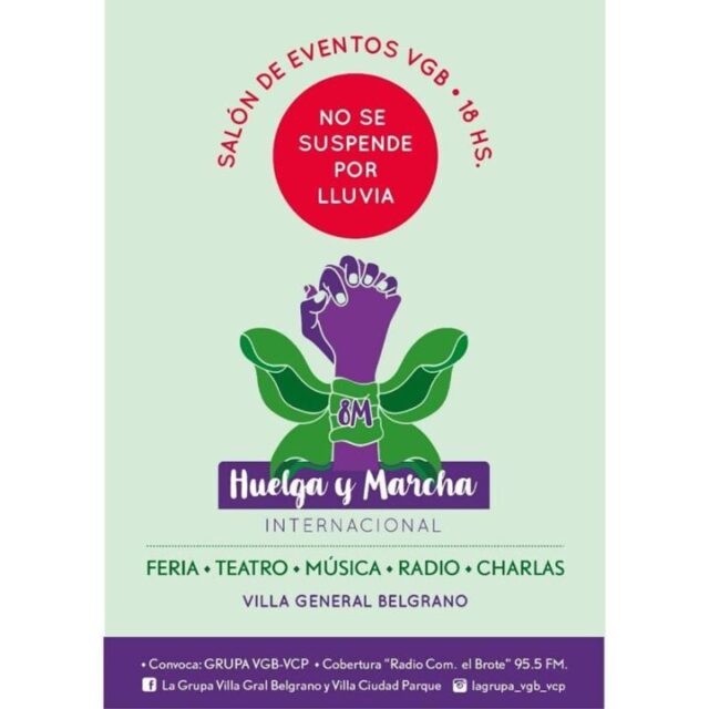 #8M: En Villa General Belgrano hubo huelga y marcha