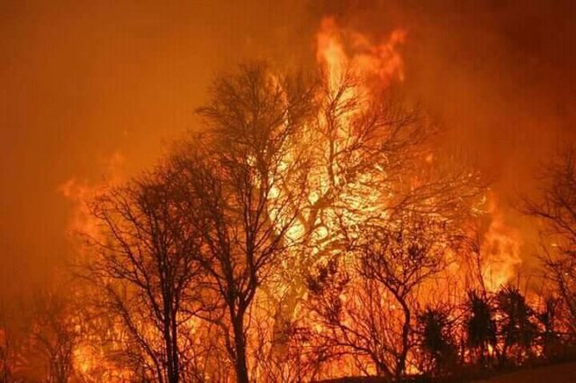 Bomberos combaten el fuego en el norte de Punilla