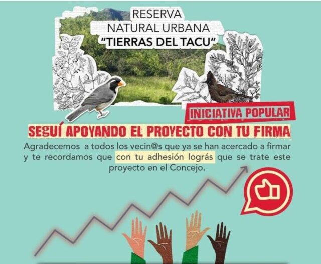 Se estima una cantidad récord de firmas apoyando el proyecto de creación de la Reserva Natural Urbana "Tierras del Tacu"-La Ola Digital
