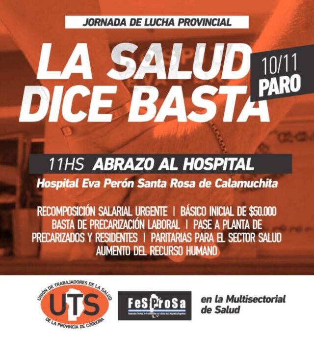 Desde el Hospital Regional Eva Perón se suman al paro provincial de salud-La Ola Digital