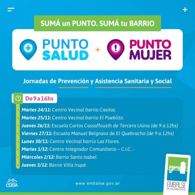 Comienza la campaña de Prevención y Asistencia Sanitaria y Social en Embalse-La Ola Digital