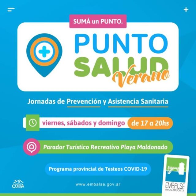 Los fines de semana funciona el "Punto Salud Verano" en Embalse-La Ola Digital