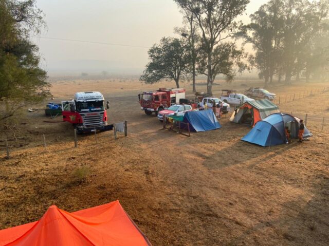 Bomberos calamuchitanos ayudan en el combate del fuego en Corrientes-La Ola Digital