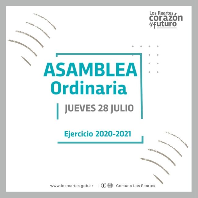 Los Reartes convoca a su Asamblea Anual Ordinaria-La Ola Digital