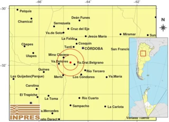 Sismo en el Valle de Calamuchita