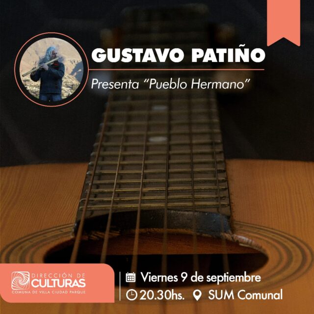 Gustavo Patiño tocará en Villa Ciudad Parque