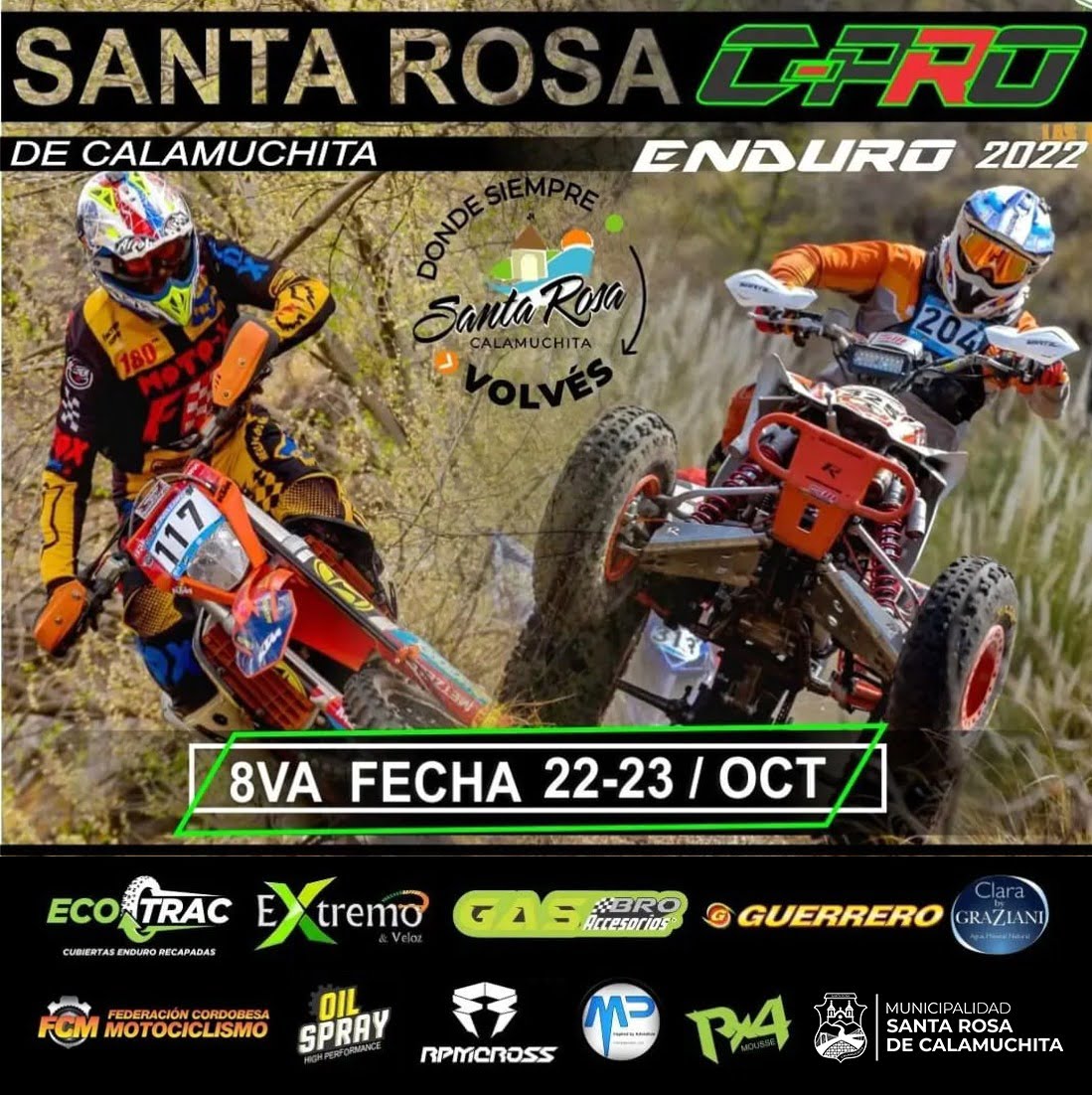 La 8va fecha del C-PRO Enduro se disputará en Santa Rosa de Calamuchita-La Ola Digital