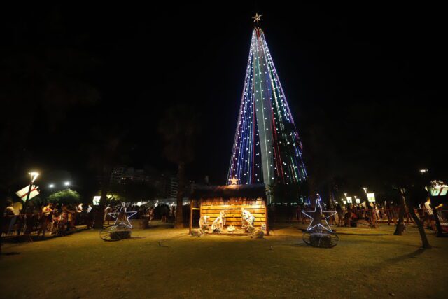 El "Árbol del Bicentenario" ilumina la ciudad