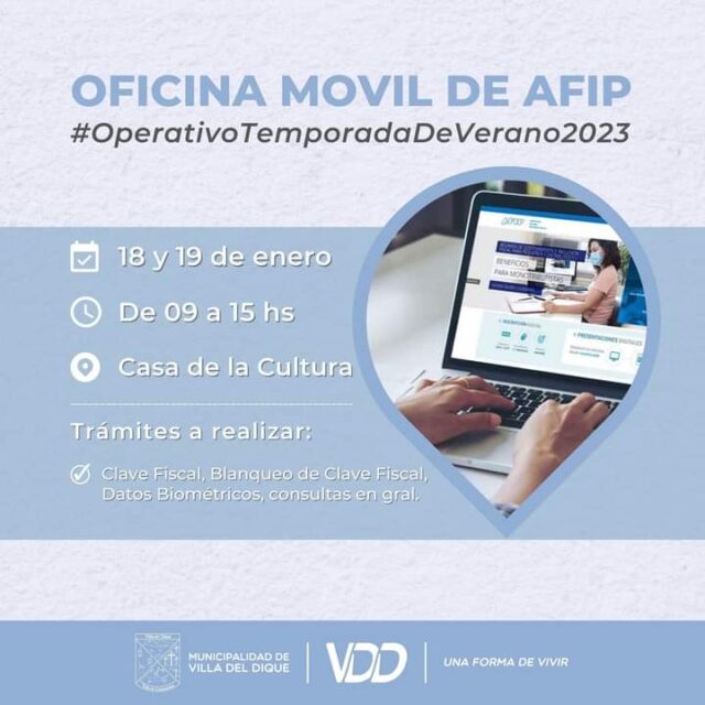 Oficina móvil de Afip en Villa del Dique