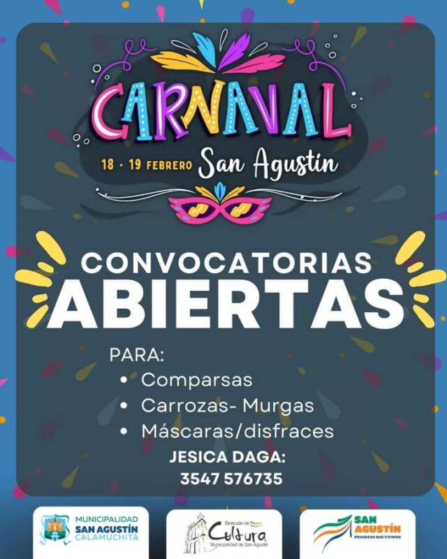 Convocatoria para el carnaval de San Agustín