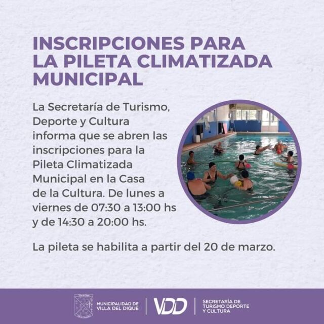 Pileta climatizada de Villa del Dique