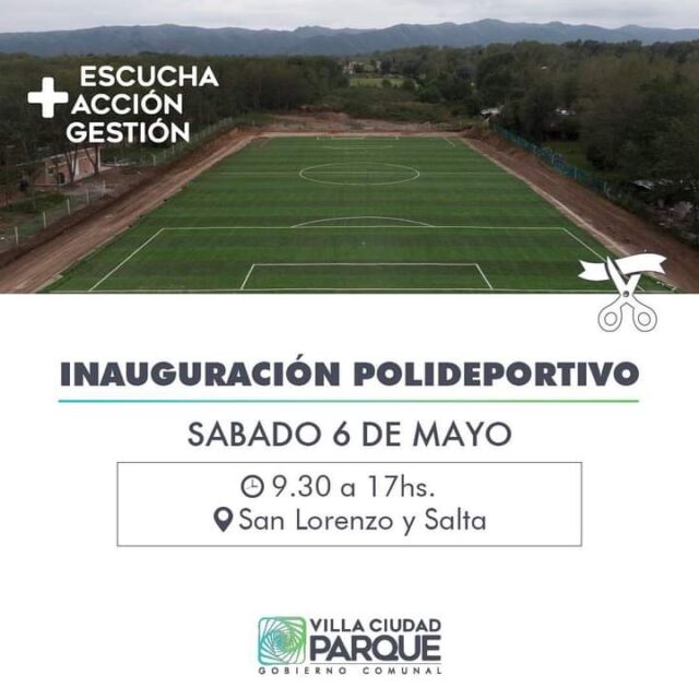 Villa Ciudad Parque: inauguración del polideportivo