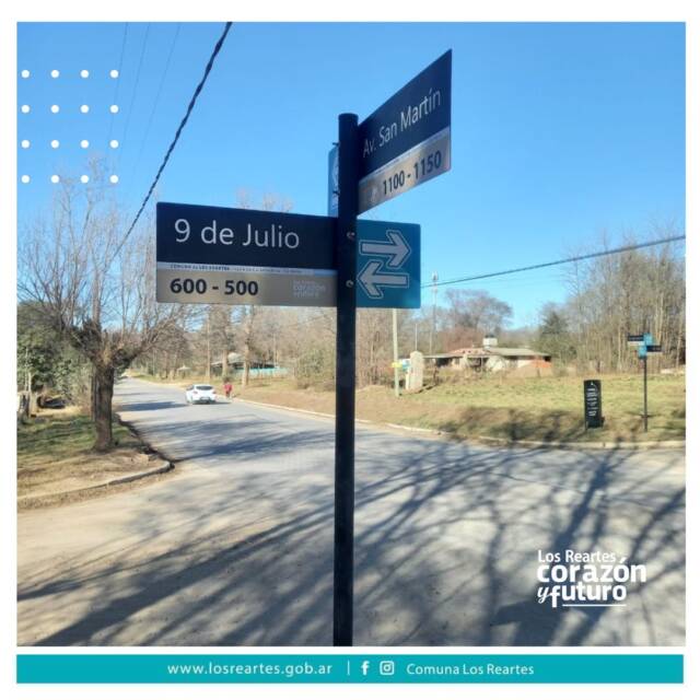 Los Reartes coloca nuevos carteles nomencladores en la vía pública-La Ola Digital