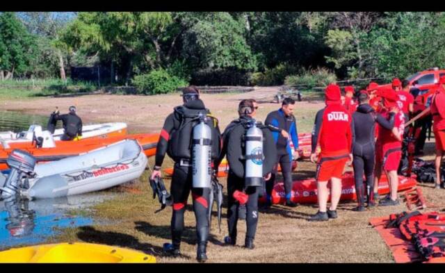 Segundo día de búsqueda del sujeto caído al lago de Embalse-La Ola Digital