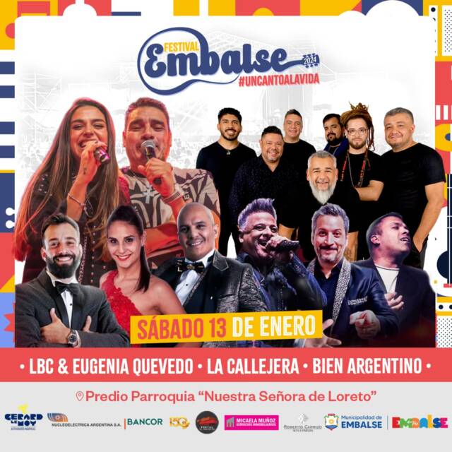 Se confirmaron los horarios de cada artista que brillará en el Festival de Embalse-La Ola Digital