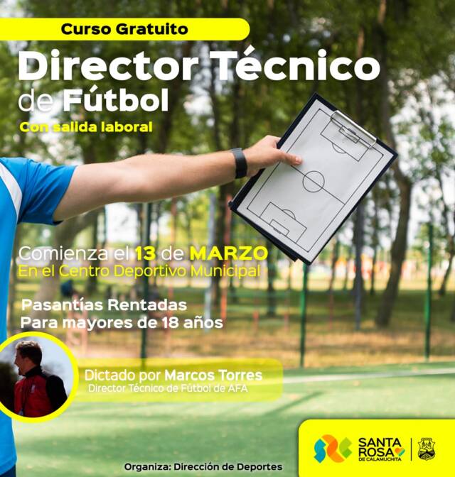 Santa Rosa: curso gratuito para DT de fútbol