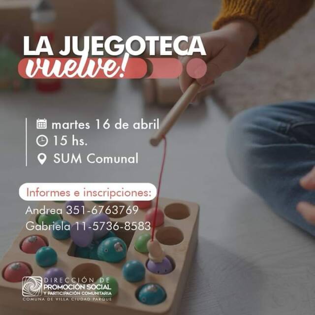 Villa Ciudad Parque: Vuelve la Juegoteca comunal