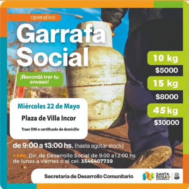 Santa Rosa: "operaivo garrafa"