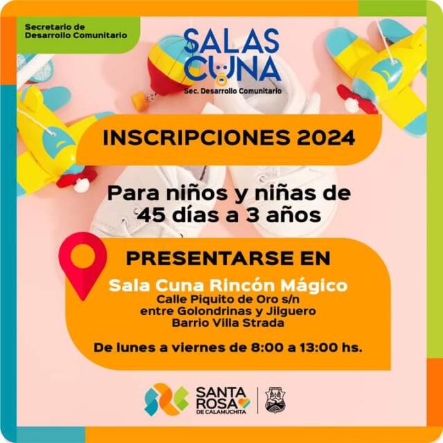 Santa Rosa: inscripciones a la Sala Cuna