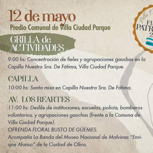 Llegan las Fiestas Patronales de Villa Ciudad Parque