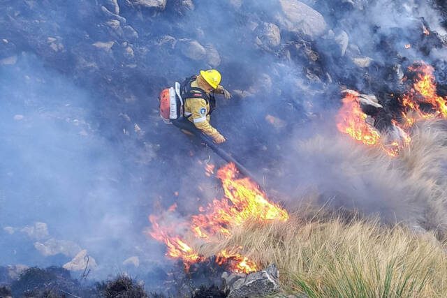 Incendio en el Cerro Champaquí: Ya son 5.500 las hectáreas afectadas por el fuego-La Ola Digital
