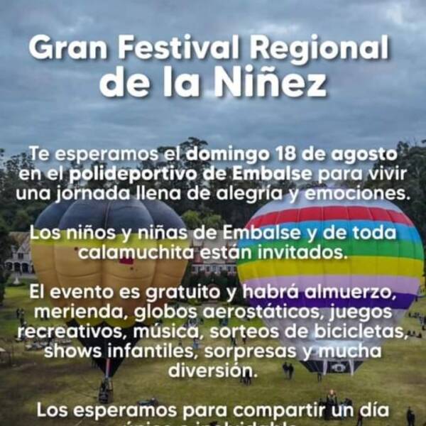 Festival Regional de la Niñez en Embalse