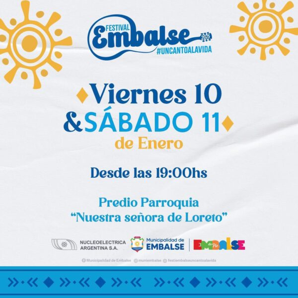 Embalse lanzó la grilla de su festival Un Canto a la Vida 2025-La Ola Digital