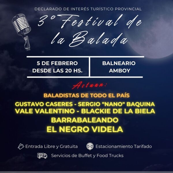 Se aproxima el 3er Festival de la Balada en Amboy-La Ola Digital