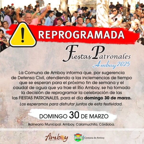 Se suspendieron las Fiestas Patronales de Amboy-La Ola Digital