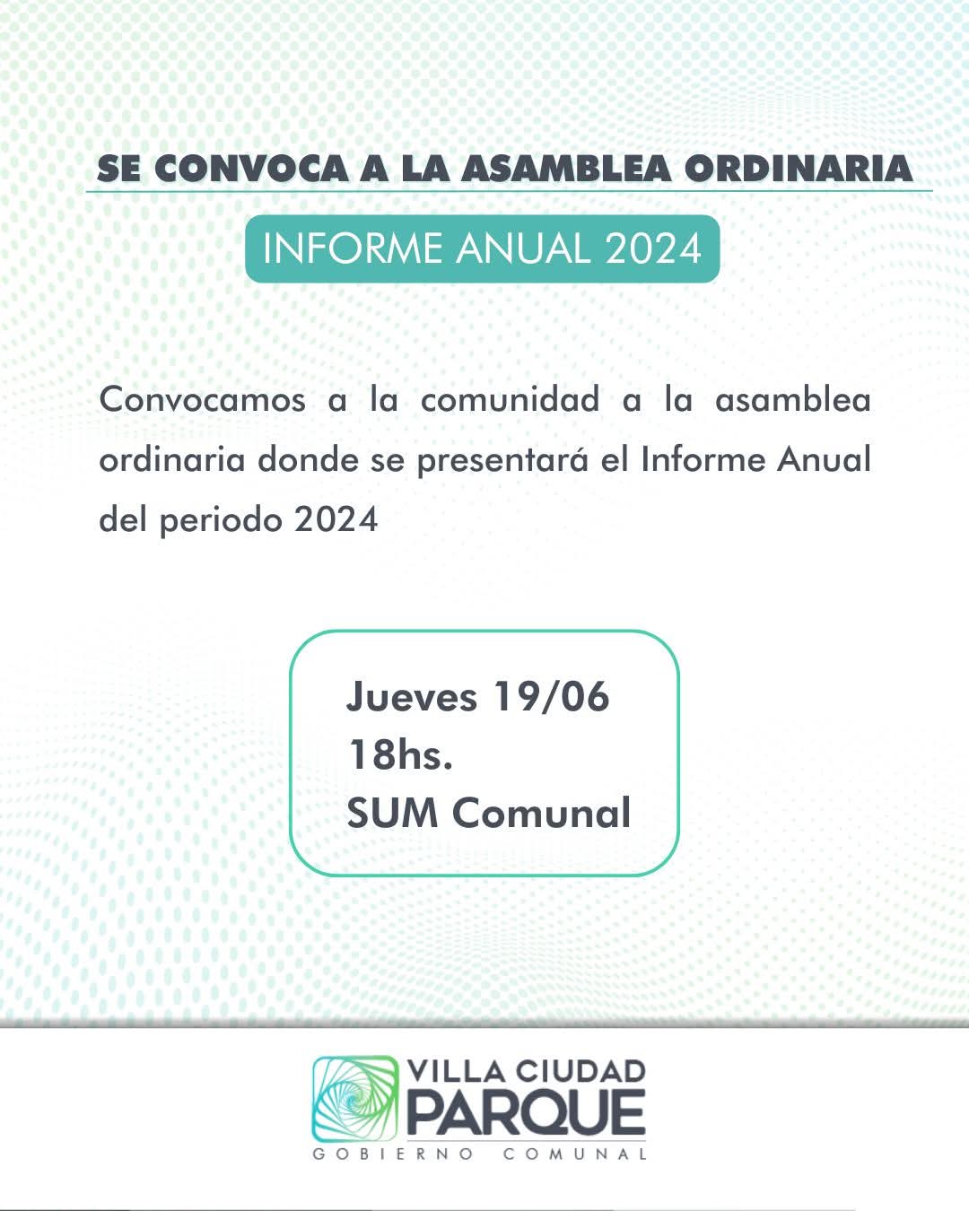 Asamblea ordinaria en VCP