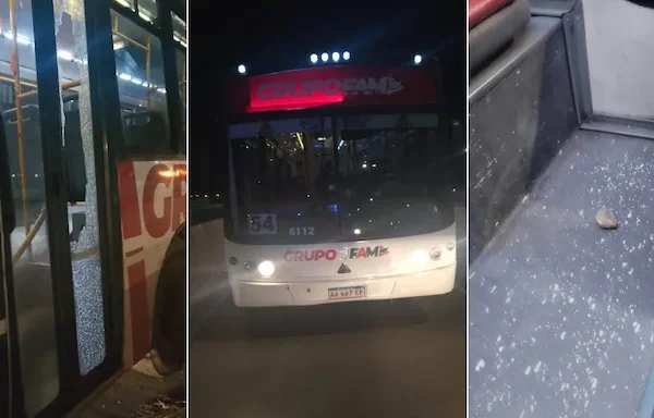 Apedrearon un colectivo en Circunvalación