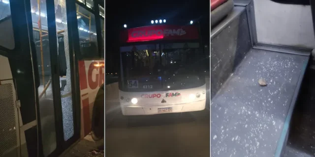 Apedrearon un colectivo en Circunvalación