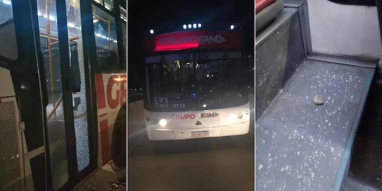 Apedrearon un colectivo en Circunvalación