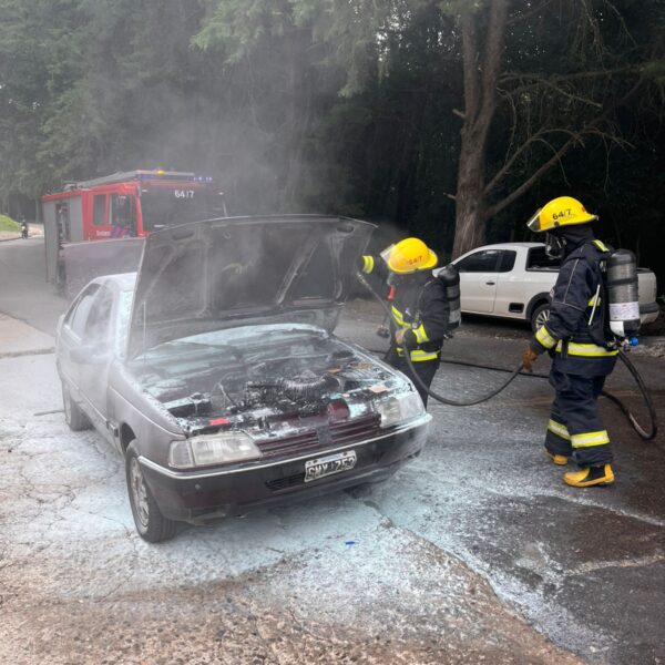 Se incendió un auto a metros del Hospital Regional-La Ola Digital