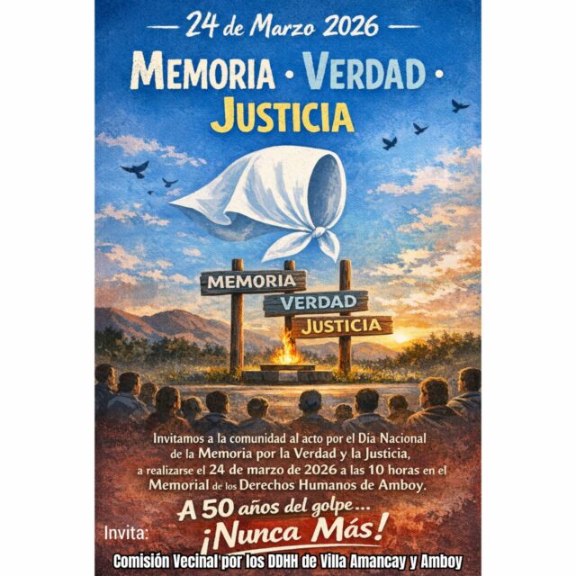 Habrá acto por el 24 de marzo en Amboy-La Ola Digital