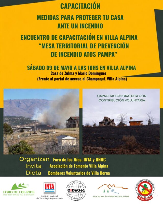 Villa Alpina será sede de una capacitación gratuita sobre prevención de incendios forestales y protección de viviendas-La Ola Digital