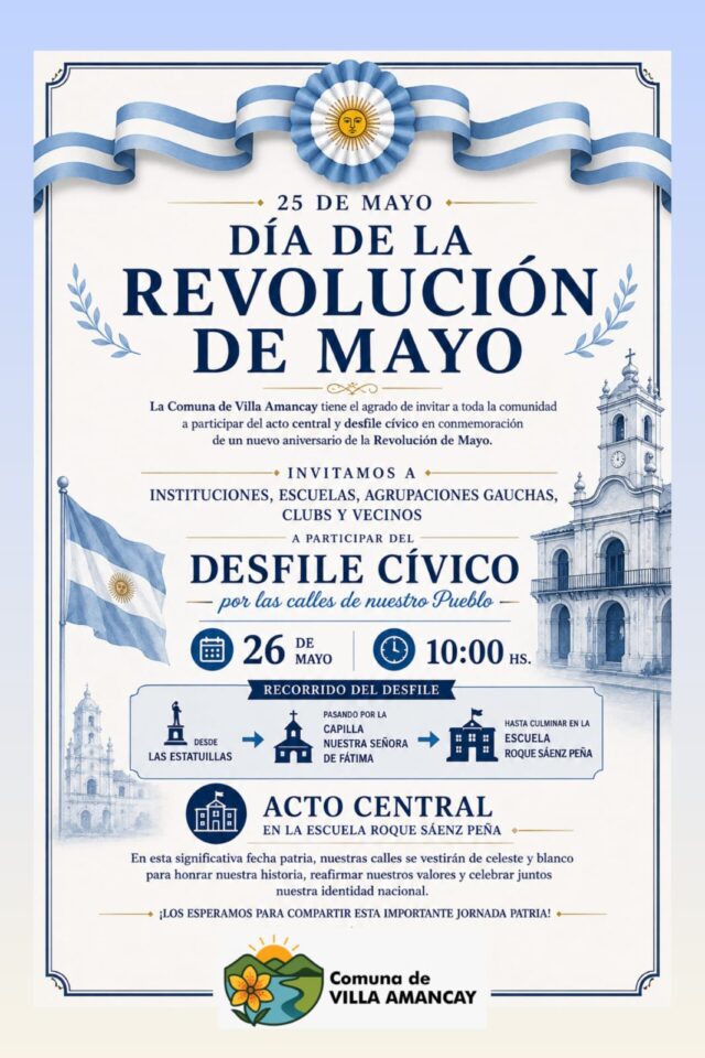 Villa Amancay se prepara para celebrar la Revolución de Mayo con un gran desfile cívico y acto patrio-La Ola Digital