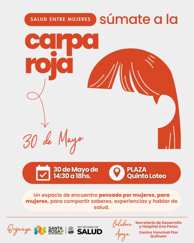 “Carpa Roja”: Santa Rosa de Calamuchita realizará una jornada de salud y encuentro entre mujeres-La Ola Digital