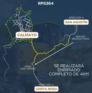 Comenzará la obra de enripiado de la RP 364 entre Monjes Benedictinos y Calmayo-La Ola Digital