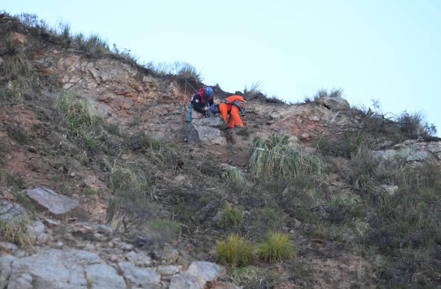 Camino de las Altas Cumbres: realizaron trabajos para prevenir desprendimientos