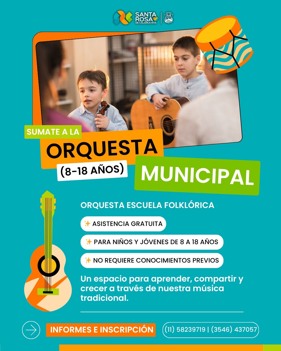 Santa Rosa lanzó la convocatoria para sumarse a la Orquesta Escuela Municipal-La Ola Digital