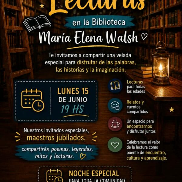 Villa Amancay invita a vivir una nueva edición de la “Noche de las Lecturas” en la Biblioteca María Elena Walsh