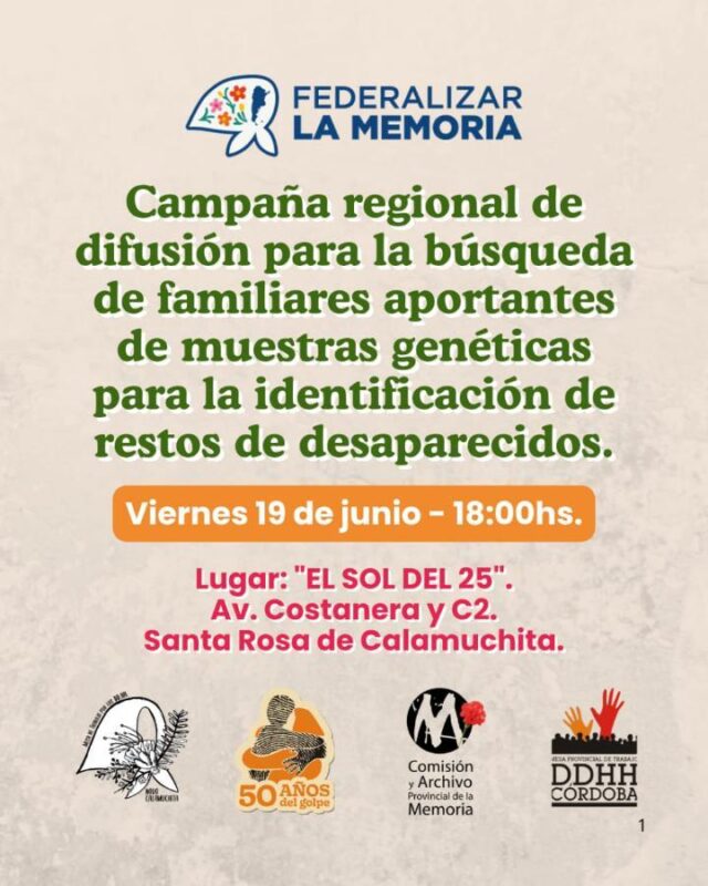 Presentan en Calamuchita una campaña para identificar a personas desaparecidas durante la dictadura-La Ola Digital
