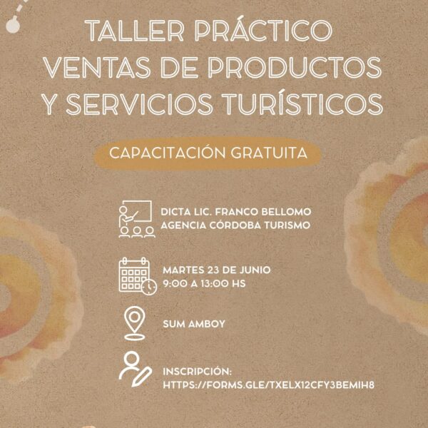 Amboy será sede de una capacitación gratuita sobre ventas de productos y servicios turísticos