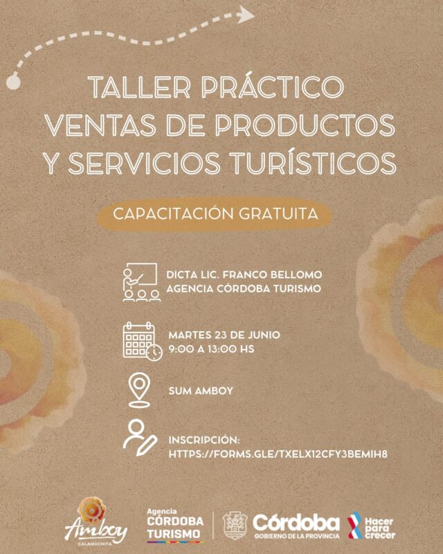 Amboy será sede de una capacitación gratuita sobre ventas de productos y servicios turísticos-La Ola Digital