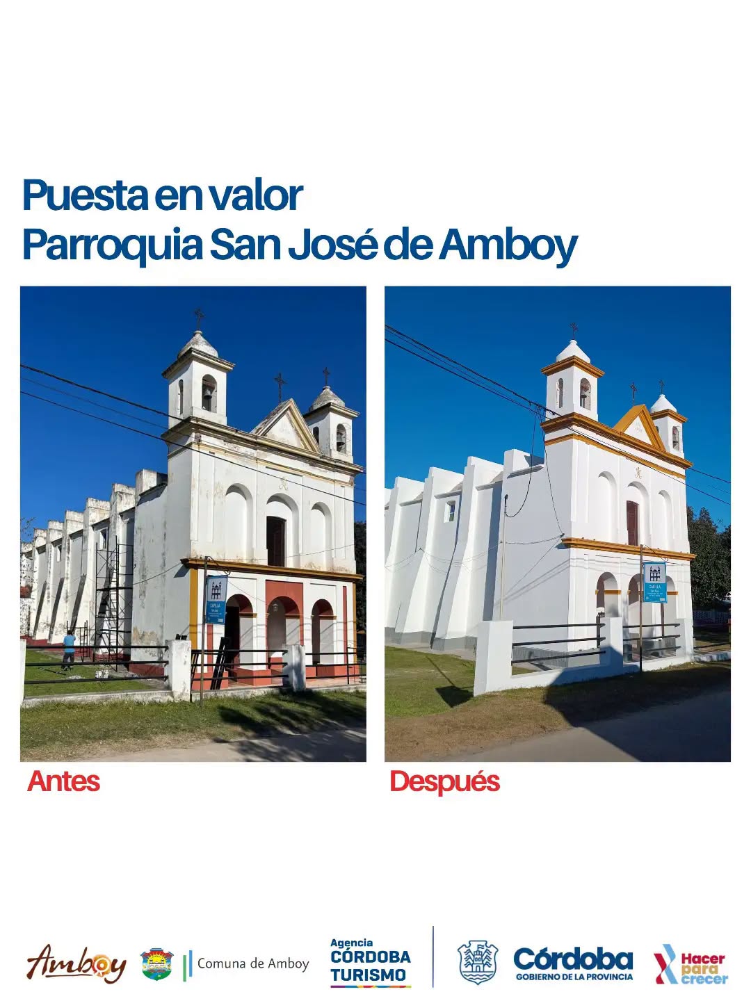 La Parroquia San José de Amboy, protagonista de la puesta en valor del casco histórico-La Ola Digital