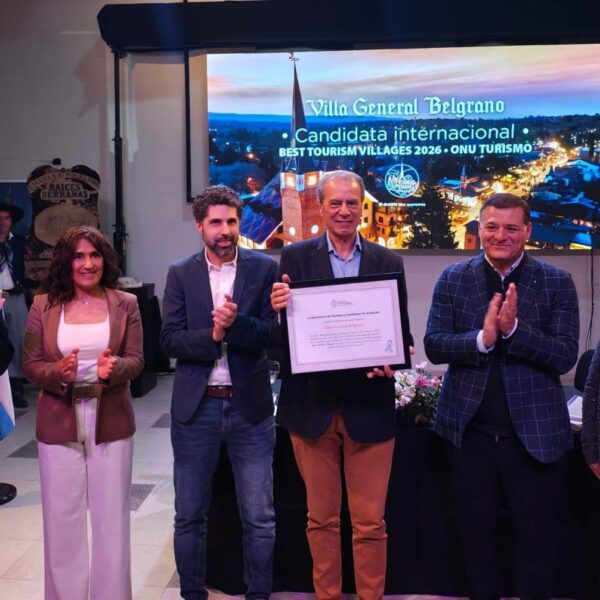 Villa General Belgrano recibió oficialmente la certificación para representar a la Argentina ante ONU Turismo