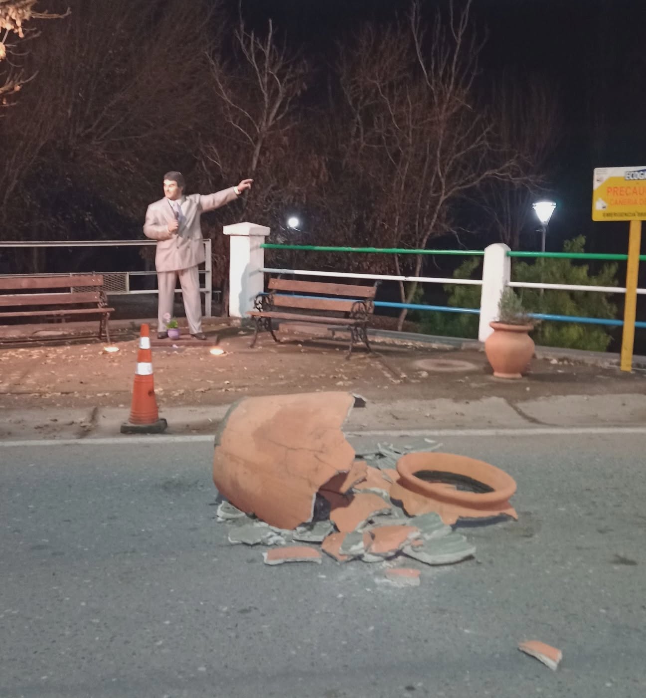Identificaron al responsable del acto vandálico contra un macetón junto a la estatua de Gary en Amboy-La Ola Digital