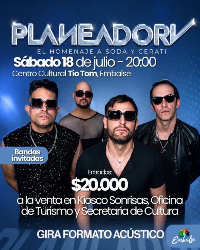Planeador V llega a Embalse con un tributo acústico a Soda Stereo y Cerati-La Ola Digital